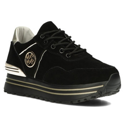 Skórzane Sneakersy Filippo DP3538/23 BK GO czarne