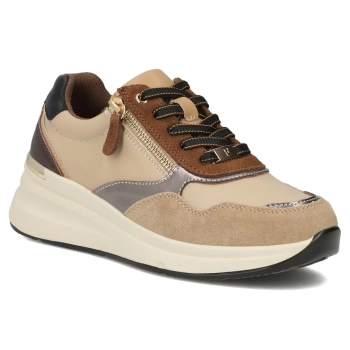 Skórzane sneakersy Filippo DP7105/25 BE beżowe