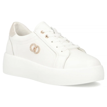 Skórzane sneakersy Filippo DP6721/26 WH białe