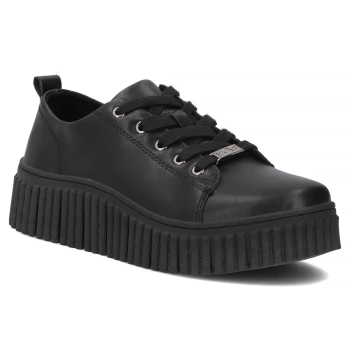Skórzane sneakersy Filippo DP8337/26 BK czarne