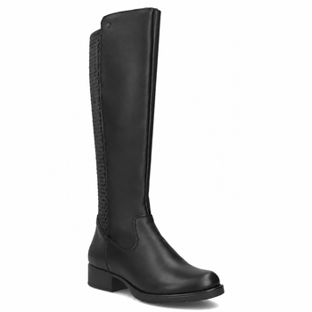 Skórzane kozaki Rieker Z9591-00 czarne