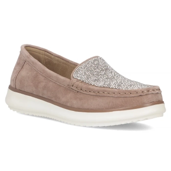 Skórzane mokasyny Filippo DP6759/25 BE beżowe