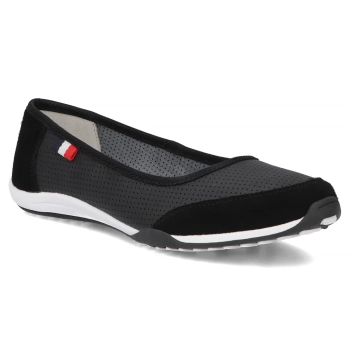 Skórzane baleriny Filippo DP142/25 BK czarne