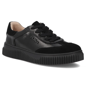 Skórzane sneakersy Filippo DP7123/25 BK czarne