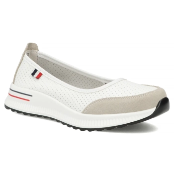 Skórzane półbuty Filippo DP6134/26 WH GR biało-szare