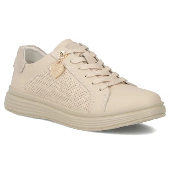 Skórzane sneakersy Filippo DP6860/25 BE beżowe