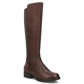Skórzane kozaki Rieker Z9591-29 brązowe
