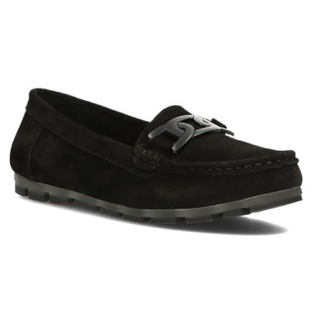 Skórzane mokasyny Filippo DP3630/23 BK czarne