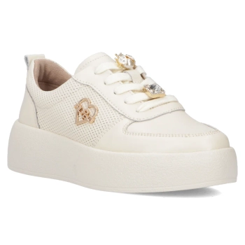 Skórzane sneakersy Filippo DP6784/25 BE beżowe