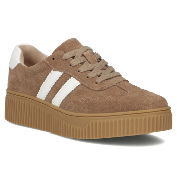 Skórzane sneakersy Filippo DP6776/26 BE WH brązowe