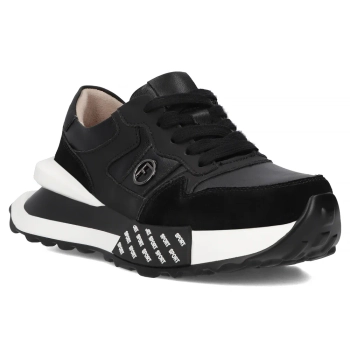 Skórzane sneakersy Filippo DP6762/25 BK czarne