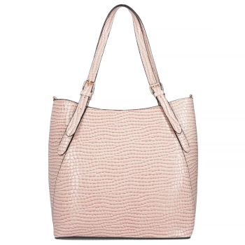 Jasnoróżowa torebka shopper pink croco