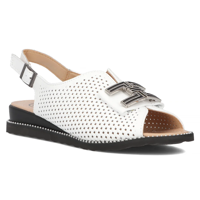 Skórzane sandały Filippo DS6032/25 WH białe