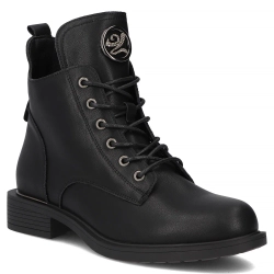 Skórzane trzewiki Filippo DBT7436/25 BK czarne