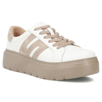 Skórzane sneakersy Filippo DP7515/26 WH BE białe