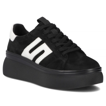 Skórzane sneakersy Filippo DP7175/25 BK czarne
