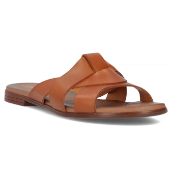 Skórzane klapki Filippo 40387 brązowe