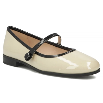 Skórzane baleriny Filippo DP7743/26 L BE beżowe
