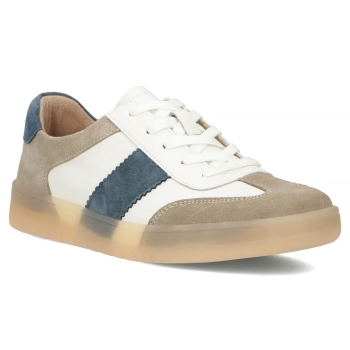Skórzane sneakersy Filippo DP6770/25 WH BE biało beżowe