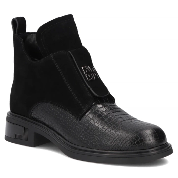 Skórzane botki Filippo DBT8201/26 BK czarne