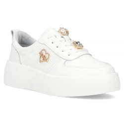 Skórzane sneakersy Filippo DP6784/25 WH białe