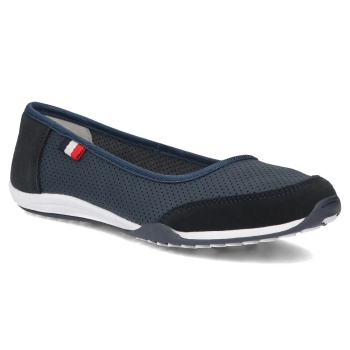 Skórzane baleriny Filippo DP142/25 NV granatowe