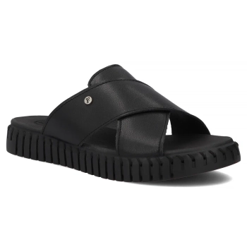 Skórzane klapki Filippo DK7626/26 BK czarne 