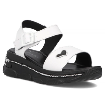 Skórzane sandały Filippo DS6978/25 WH białe