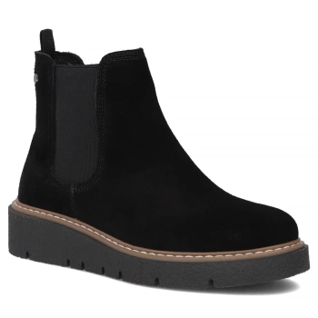 Skórzane botki na platformie Filippo DBT7261/25 BK czarne