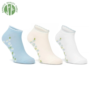 Skarpety damskie Filippo 3-PAK Pastel Bloom