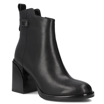 Skórzane botki na obcasie Filippo DBT7368/25 BK czarne