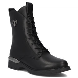 Skórzane trzewiki Filippo DBT7199/25 BK czarne