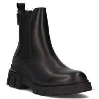 Skórzane botki na platformie Filippo DBT6559/24 BK czarne