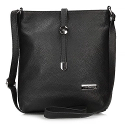 Torebka Toscanio Listonoszka Skórzana A88 czarna