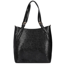 Czarna torebka shopper black croco