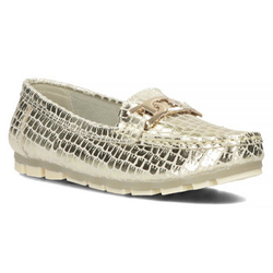 Skórzane mokasyny Filippo DP3630/23 GO złote