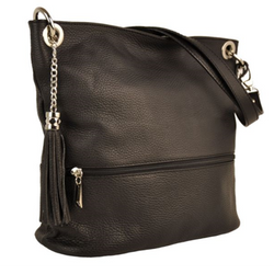 Torebka Toscanio Hobo Skórzana 1109 czarna
