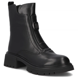 Skórzane botki Filippo DBT7465/25 BK czarne