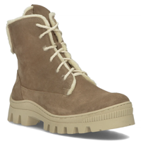 Skórzane botki na platformie Filippo 60339 Taupe