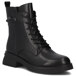 Skórzane botki Filippo DBT7453/25 BK czarne