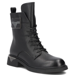 Skórzane botki Filippo DBT8034/26 BK czarne