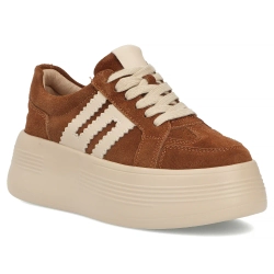 Skórzane sneakersy Filippo DP7704/26 BR brązowe