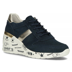 Skórzane Sneakersy Filippo DP3550/22 NV granatowe