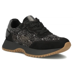 Skórzane sneakersy Filippo DP7707/26 BK czarne