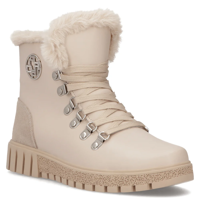 Skórzane botki na platformie Filippo DBT6363/24 BE beżowe