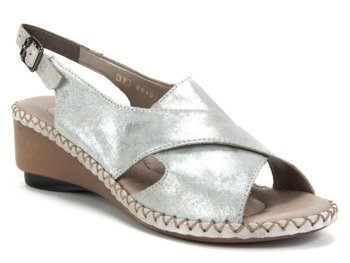 Sandały Rieker 66170-90 Silver Platinum
