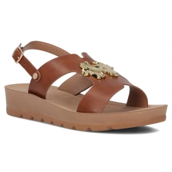 Sandały na platformie Filippo DS6893/25 BR brązowe