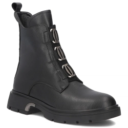 Skórzane botki Filippo DBT8015/26 BK czarne