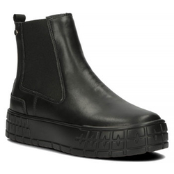 Skórzane botki na platformie Filippo DBT3942/22 BK czarne