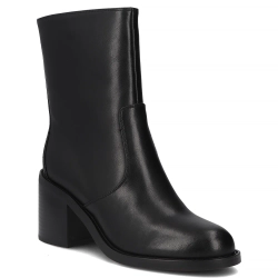 Skórzane botki na obcasie Filippo DBT7355/25 BK czarne